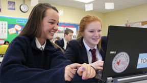 Girls at the computer